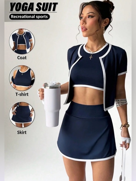 Tennis Dress & shorts set Athletic skirt skort pleated pickleball golf XS S M L - Picture 10 of 11